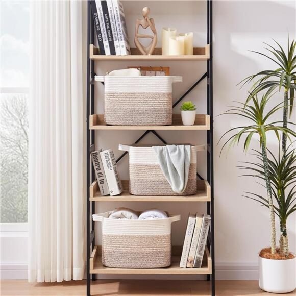 Storage Basket, Woven Baskets for Storage, Cotton Rope Basket - Picture 2 of 14